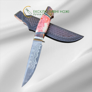 РОЖЕВИЙ КЛИК ІІ ніж ручної роботи майстра MV Knify, сталь K390, 64 HRC